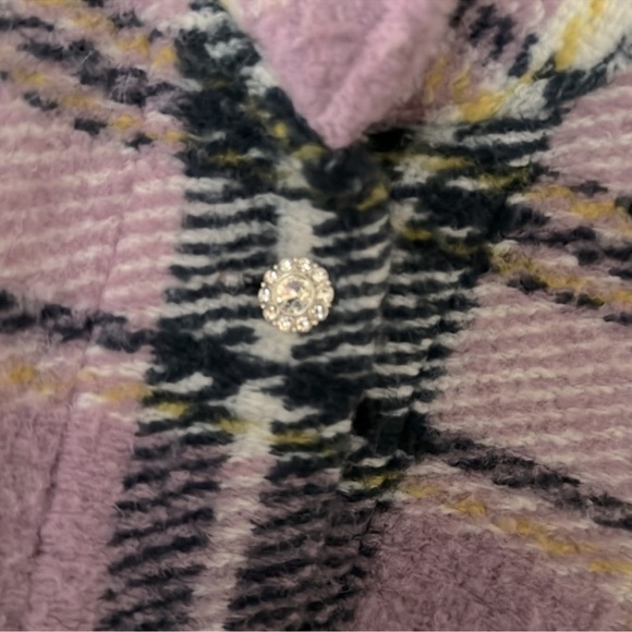 ZARA WOMAN WOOL BLEND CHECK LILAC OVERSHIRT PLAID.Medium size Oversized like XL - Picture 9 of 13